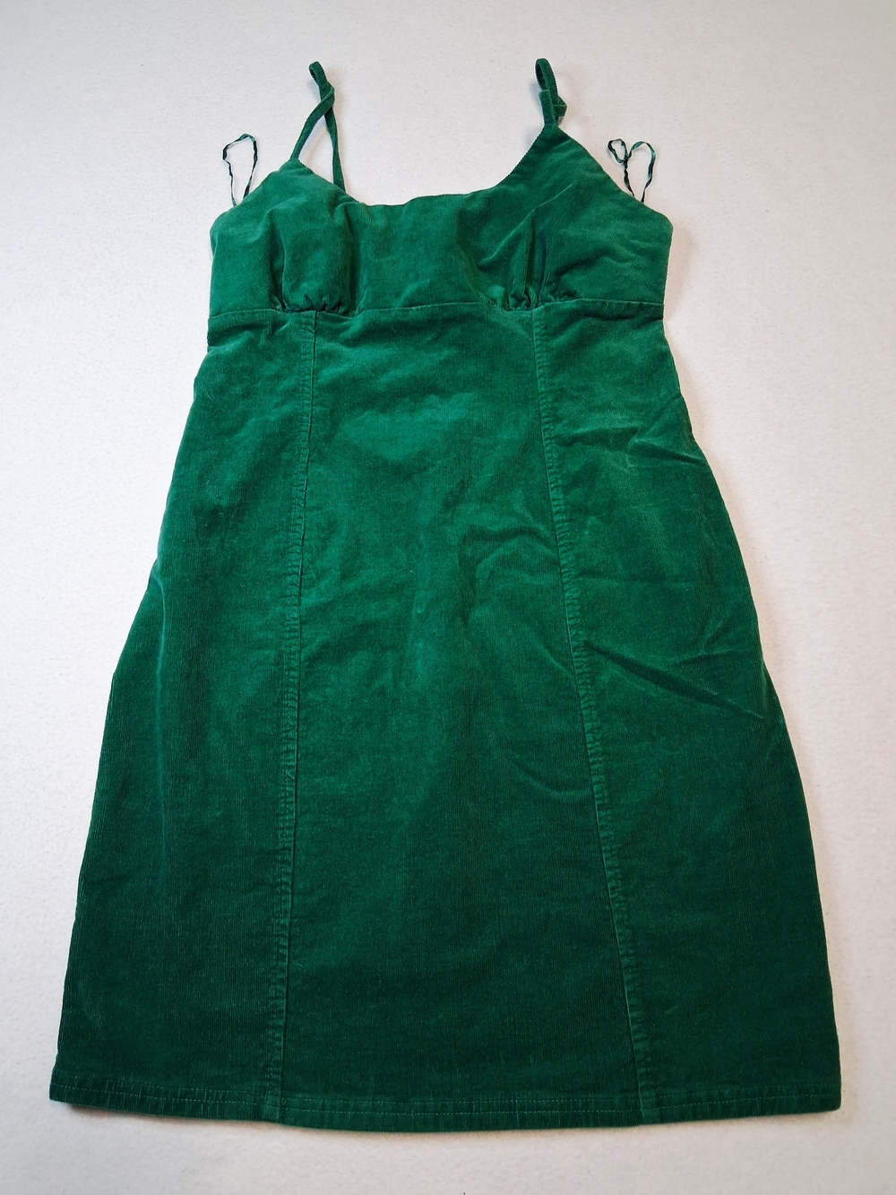 NOBO Emerald Green Corduroy Spaghetti Strap Mini Dress